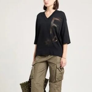 Fabiana Filippi Cotton Navy Blue Appliqué Sweater IT 40